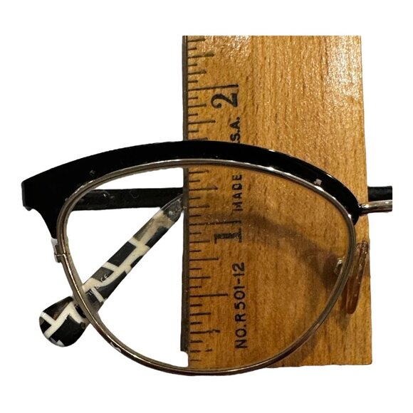 Betsey Johnson Womens Fox Black Eyeglass Frame Metal Giraffe Print 50-16-135 - Picture 10 of 11